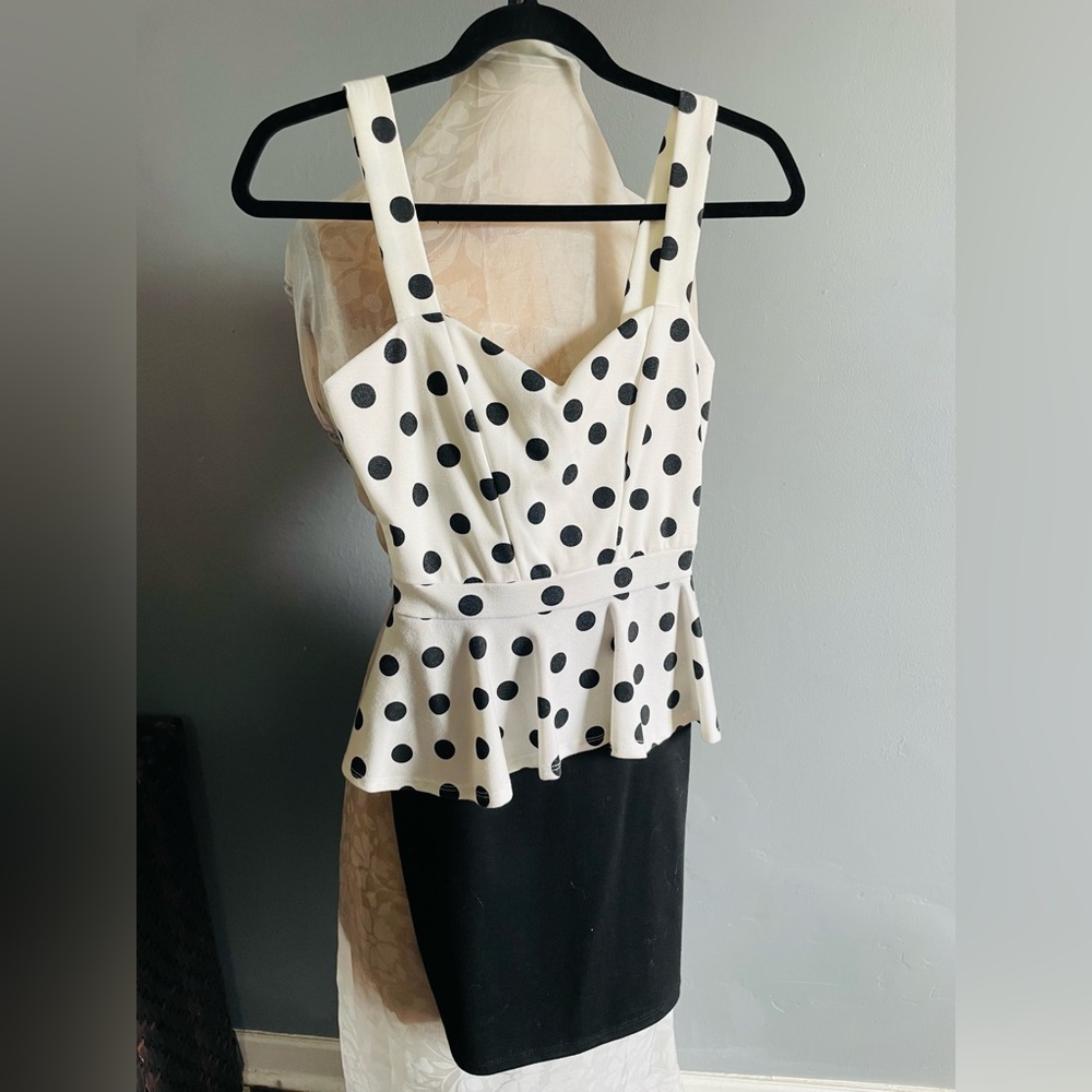 Charlotte Russe Black and White Polka Dot Dress